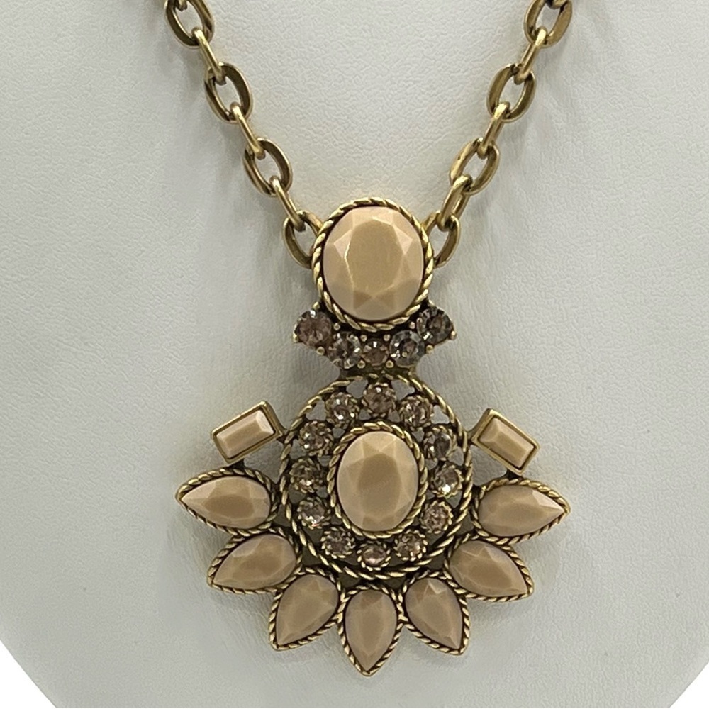 J. Crew Gold-Tone Cable Link Chain Royal Ball Pendant Crystal Layering Necklace‎